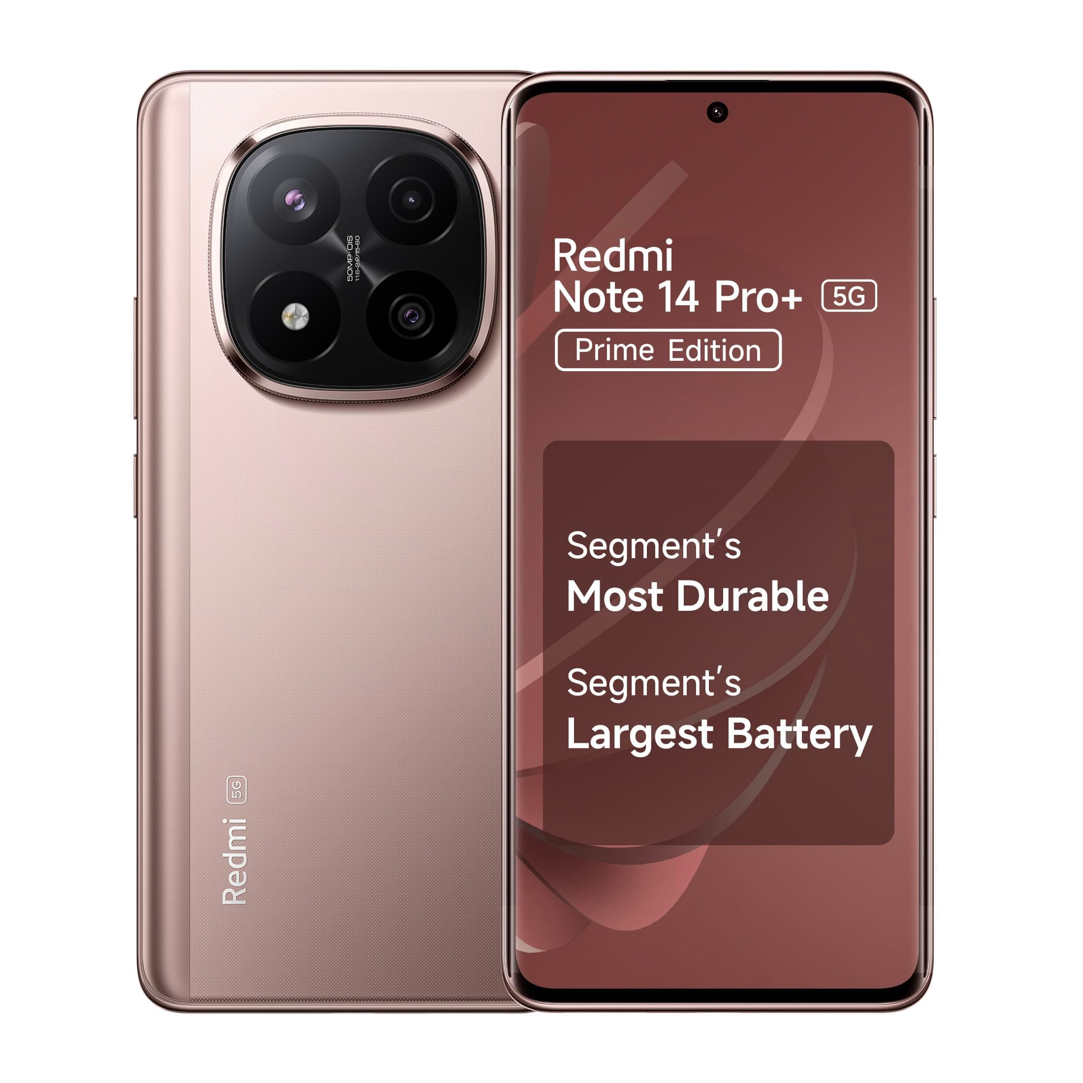Redmi Note 14 Pro+ 5G Prime Edition (Champagne Gold, 8GB RAM, 128GB Storage) | Snapdragon 7s Gen 3 Processor | AMOLED Display | Dual Nano-SIM | 6200mAh Battery | Corning Gorilla Glass Victus 2