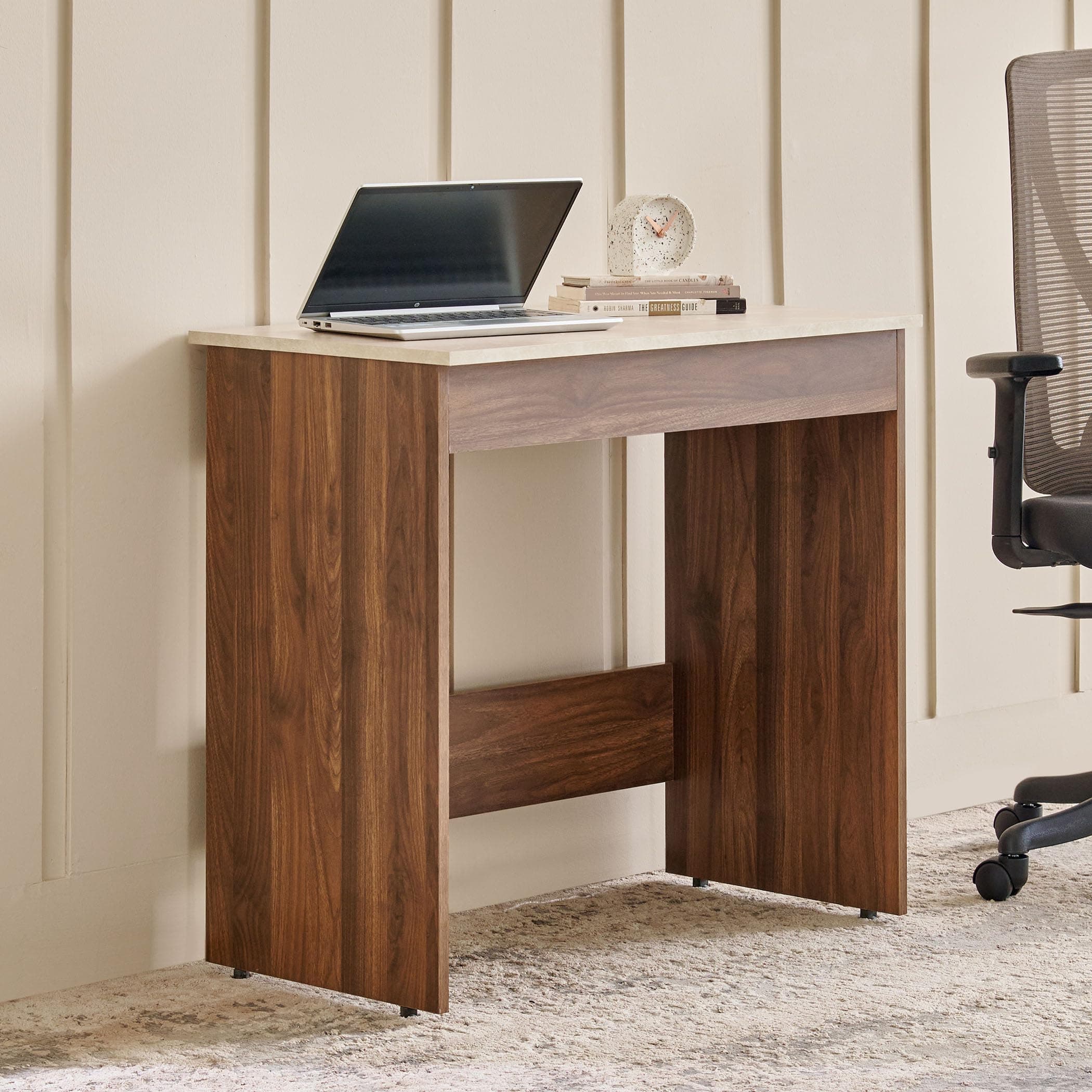 Home Centre | Addison Compact Study Desk | Engineered Wood | Brown | 1 Year Warranty