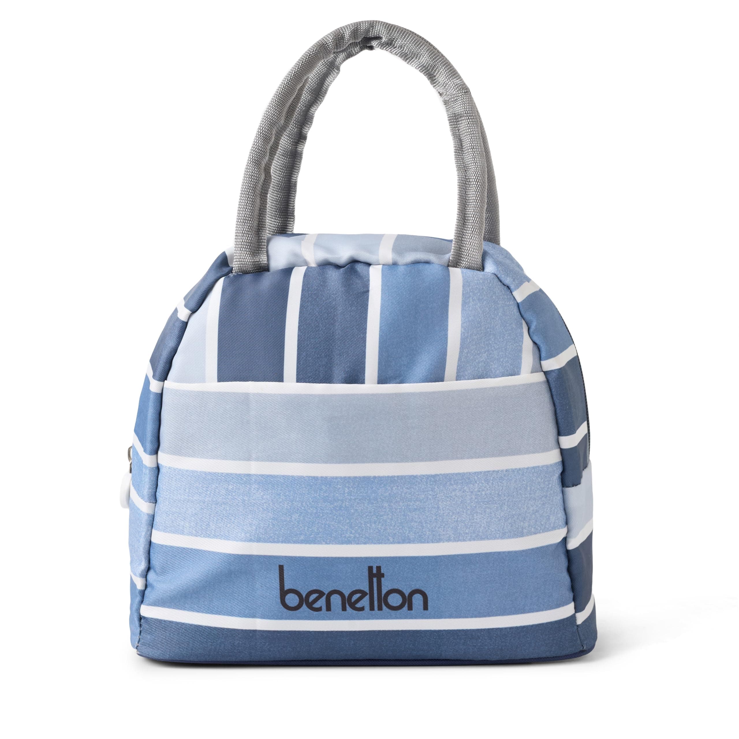 United Colors of Benetton Lunch Bag for Women & Men, Insulated Bag, Tiffin Lunch Bag for Office/College/School, Bottle Holder, Lightweight, Durable Handles, Multiple Pockets, with Warranty (Blue)