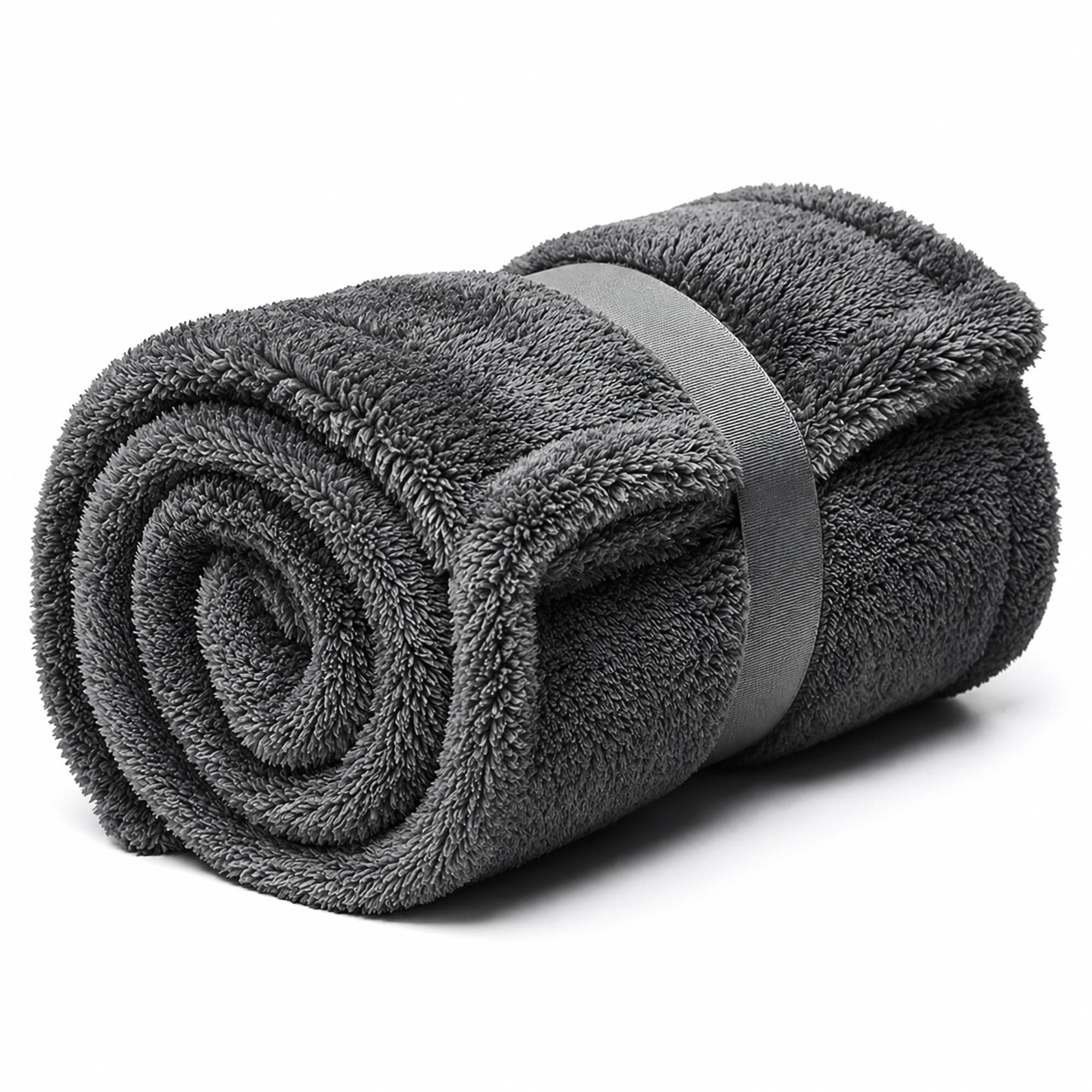 AM Safe-X Premium Microfiber Cleaning Cloth 1200 GSM 40x60cm Grey | Ultra Thick Dual-Sided Car Drying Towel | Super Absorbent, Lint-Free & Scratch-Free | Multipurpose Microfiber Cloth